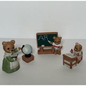 Vintage Homco "Bears at School" #1409, Complete Set of 5 Teacher Students